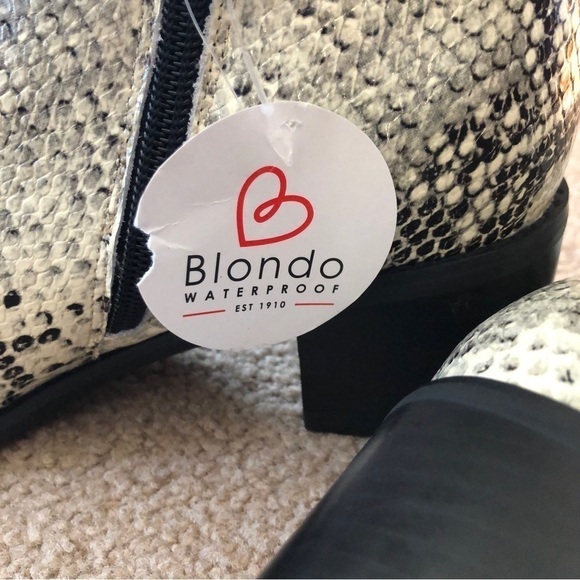 Blondo Waterproof Leather Snakeskin Print Ankle Boot 7 NWT - Picture 8 of 16